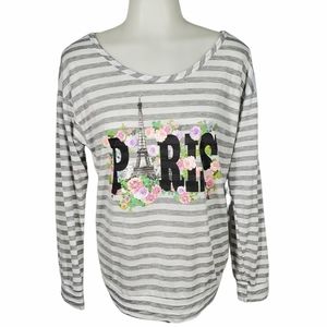 RUE 21 Paris Long Sleeve Top with CrissCross Back